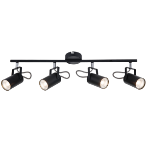 Brightstar S400/4 Black Metal and Polished Chrome 4-Light Spotlight