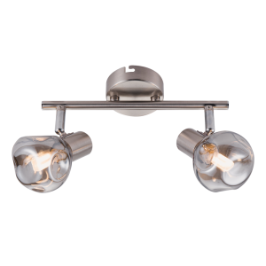 Brightstar S404/2 Smoke Satin Chrome Spotlight with Smoke Colour Glass