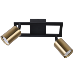 Brightstar S414/2 Black and Satin Brass 2-Light Spotlight