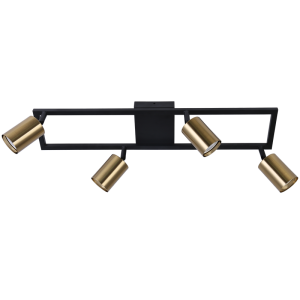 Brightstar S414/4 Black and Satin Brass 4-Light Spotlight