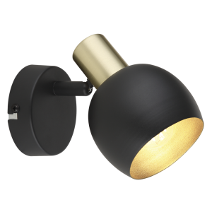 Brightstar S417/1 Black Gold Satin Brass Metal Spotlight - 1 Light, Modern Design