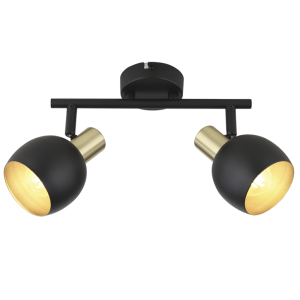 Brightstar S417/2 Black Gold Satin Brass Two-Light Metal Spotlight