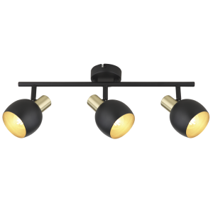 Brightstar S417/3 Black and Gold Satin Brass 3-Light Metal Spotlight
