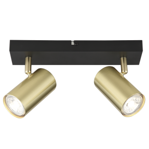 Brightstar S418/2 Black and Gold Satin Brass Metal Spotlight