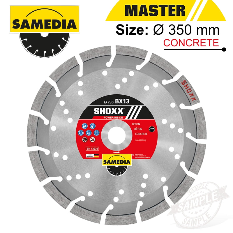Diamond Blade 350Mm X 30/25.4 Segmented Ind Reinf. Concrete Long Life