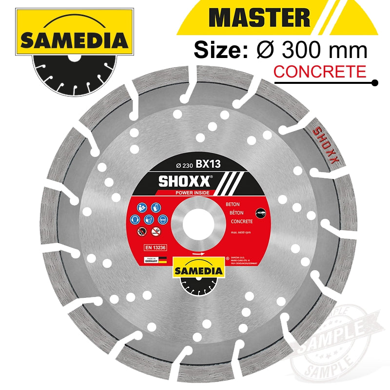 Diamond Blade 300Mm X 25.4/20 Segmented Ind Reinf. Concrete Long Life