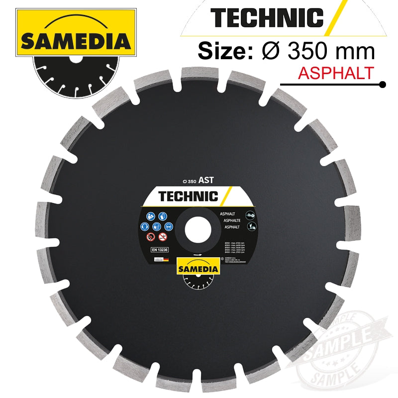 Diamond Blade Segmented 350Mm X 25.4 Ind Asphalt Technic Ast
