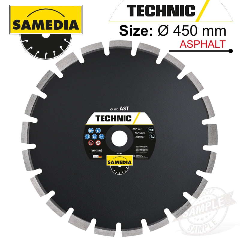 Diamond Blade Segmented 450Mm X 25.4 Ind Asphalt Technic Ast