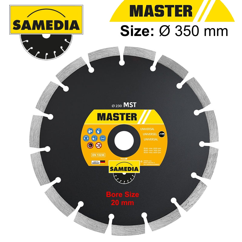 Diamond Blade 350Mm X 20 Segmented Ind Multi Purpose Master Mst