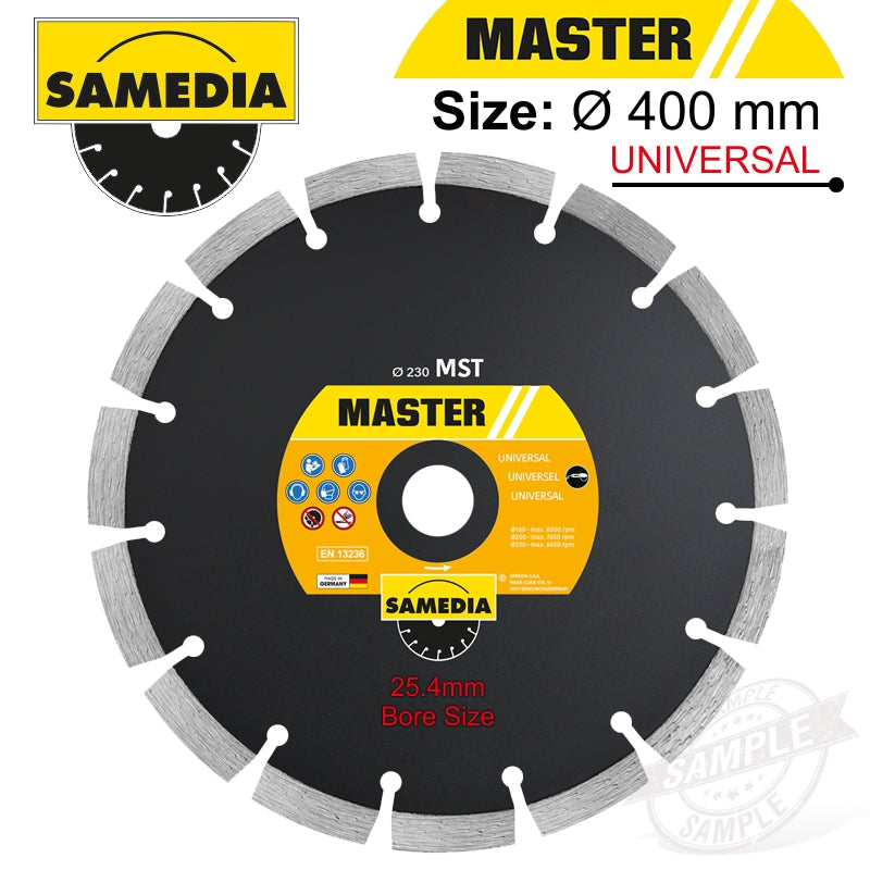 Diamond Blade 400 X 25.4Mm Segmented Ind Multi Purpose Master Mst