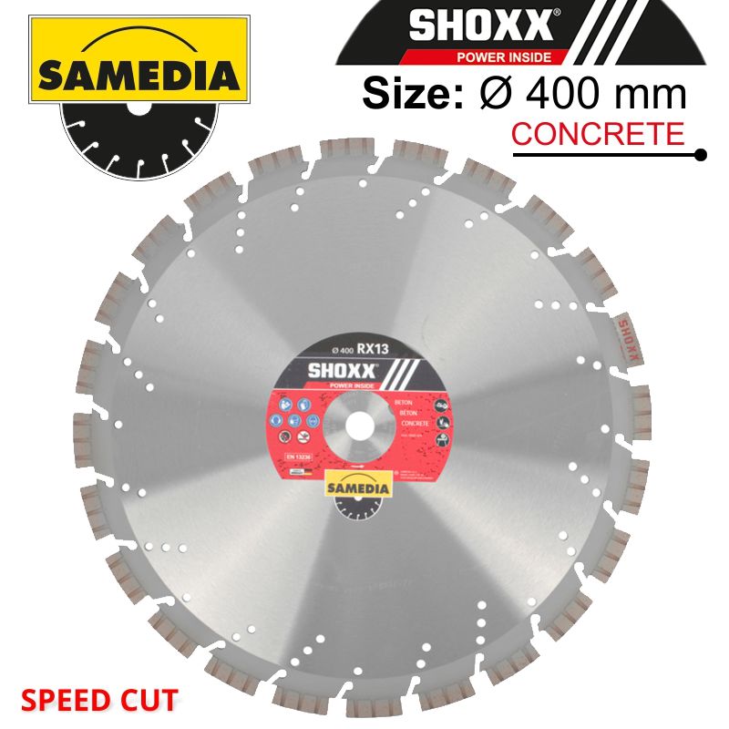 Diamond Blade 400Mm X 20 Segmented Ind Reinf. Concrete Speed Cut Shoxx