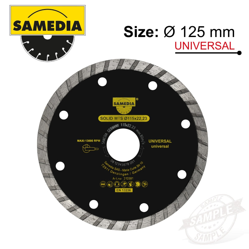 Diamond Blade 125Mm X 22.23 Segmented Ind Multi Purpose Solid Mts