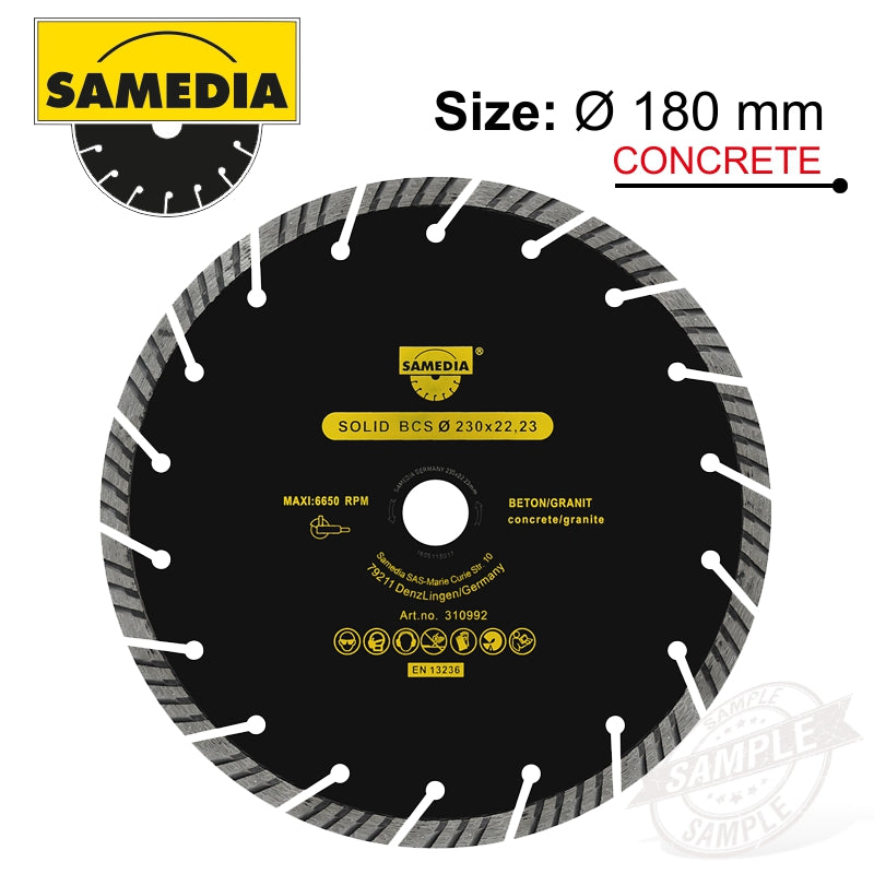 Diamond Blade 180 X 22.23 5Mm Turbo Segm. Ind Masonry Brickwork Solid