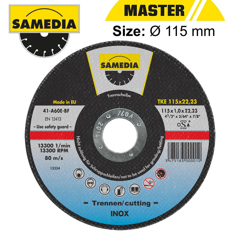 Abrasive Cutting Disc 115 X 1.0 X 22.3Mm Osa S/Steel & Metal Samedia