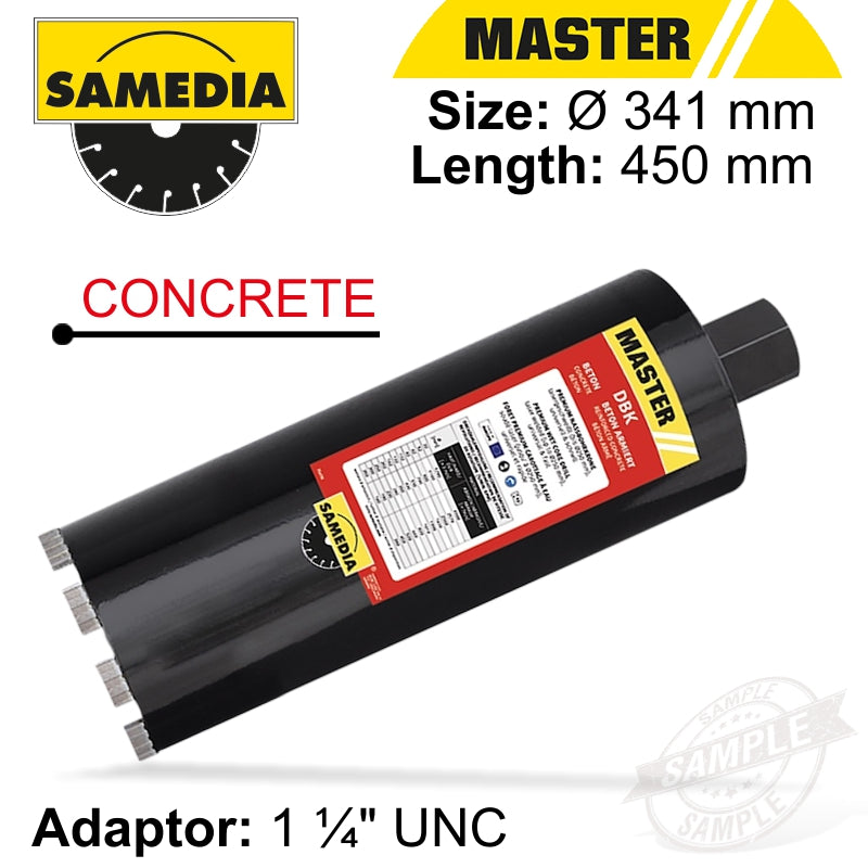 Diamond Core Bit 341Mm X 450Mm X 1 1/4' Concrete Master Dbk