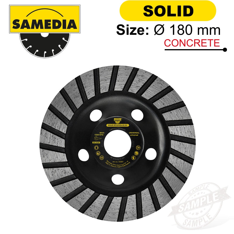 Diamond Cup Wheel 180Mm X 22.23 Ind. Special Solid Sts