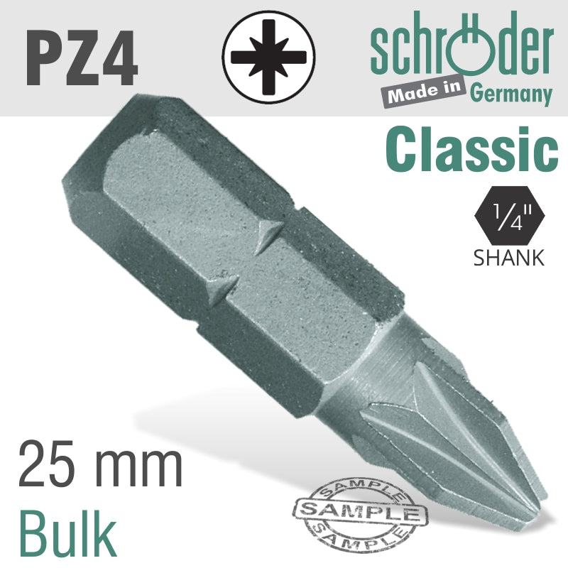 Schroder Pozi.No.4 1/4'Hex X 32Mm Bulk