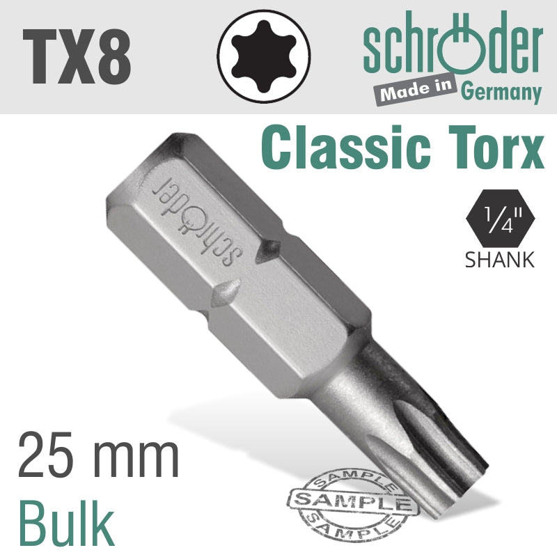 Schroder Torx Tx 8 Classic Bit 25Mm