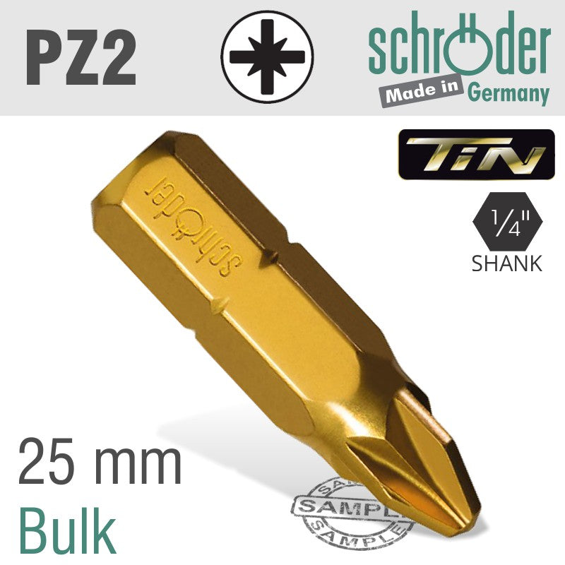 Schroder Pozi No 2X25Mm Insert Bit Titainium Coated