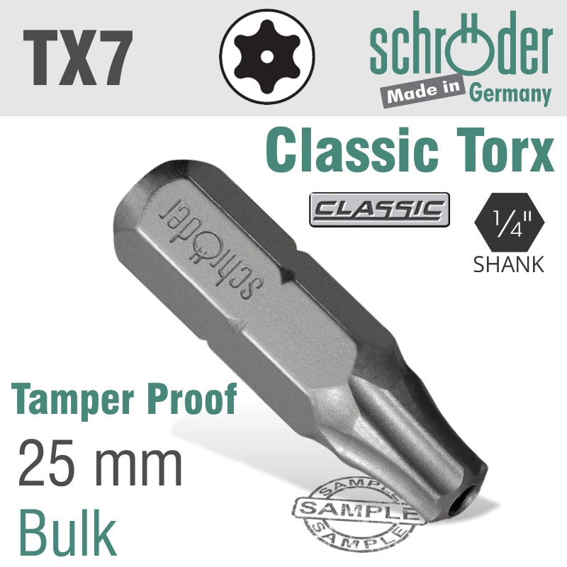 Schroder Torx Tamp.Res.Tx7 Ins.Bit