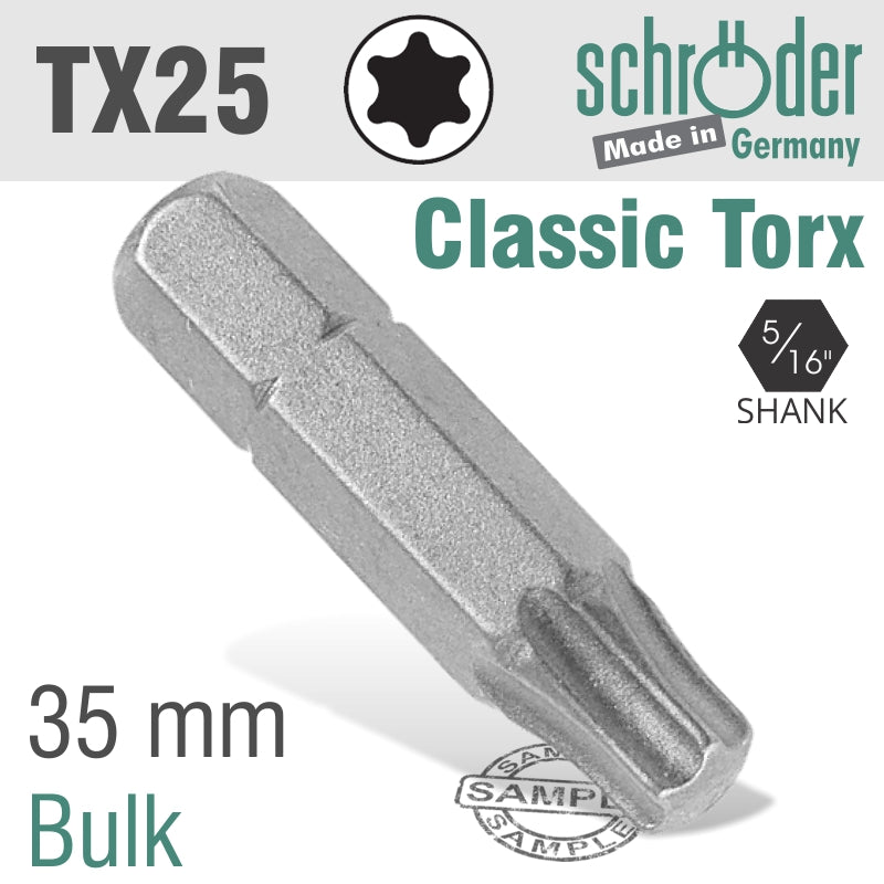 Schroder Torx Tx25 5/16'Hex X 35Mm