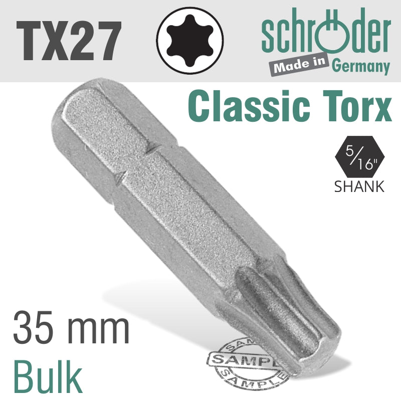 Schroder Torx Tx27 5/16'Hex X 35Mm