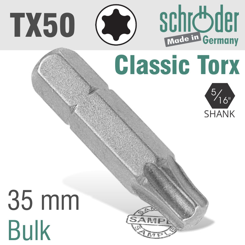 Schroder Torx Tx50X5/16'Hex X 35Mm Bit
