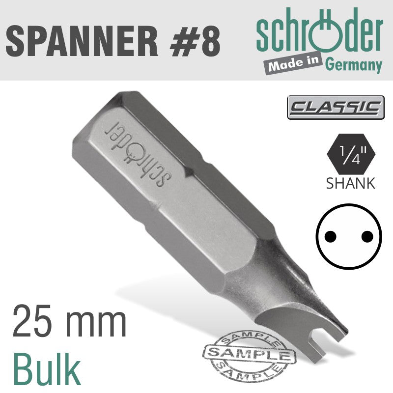 Schroder Spanner Bit Size 8 X 25Mm