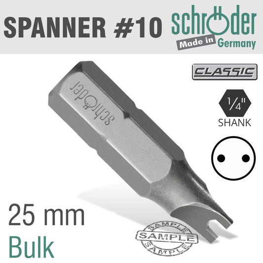 Schroder Spanner Bit Size10 X 25Mm