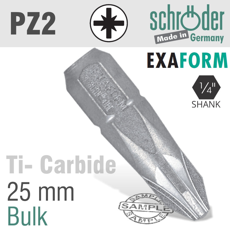Schroder Pozi.2 25Mm Exaform Tit.Carbide  Insert Bit