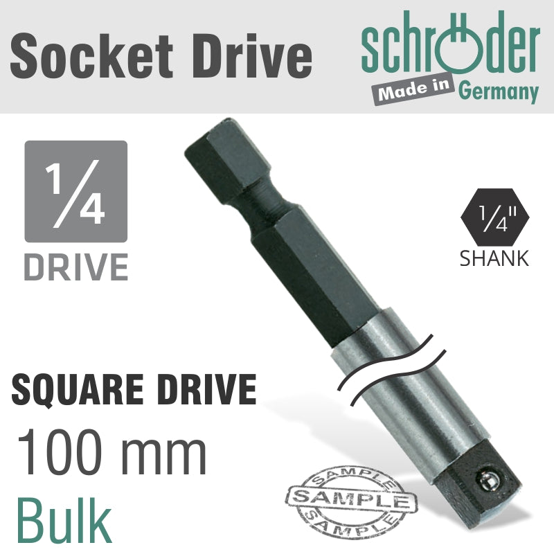 Schroder Adaptor 1/4Hex X 1/4Squ.100Mm