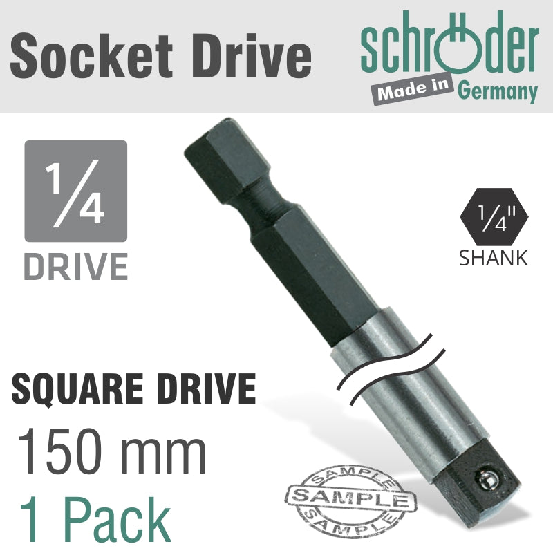 Schroder Adaptor 1/4Hex X 1/4Squ.150Mm