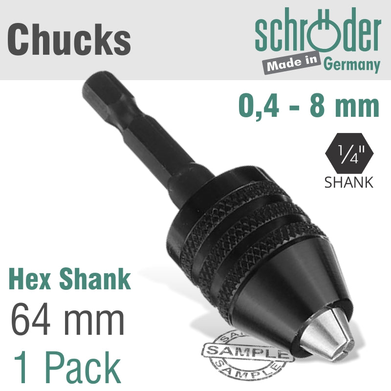 Schroder Chuck 8Mm W/Hex Shank