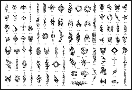 Book 08 Tattoo Stencils 100 Designs Per Book 4 Designs On Ea A4 Sheet