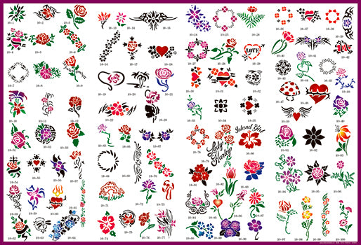 Book 10 Tattoo Stencils 100 Designs Per Book 4 Designs On Ea A4 Sheet