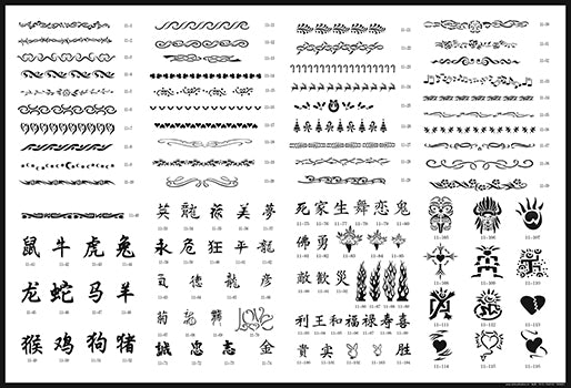 Book 11 Tattoo Stencils 116 Designs 4 Designs On Each A4 Sheet