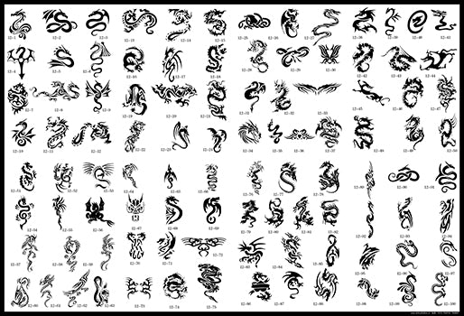 Book 12 Tattoo Stencils 100 Designs Per Book 4 Designs On Ea A4 Sheet