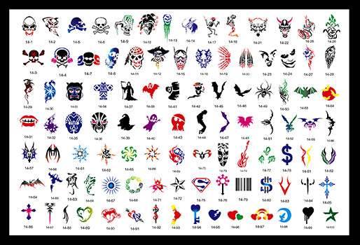 Book 14 Tattoo Stencils 100 Designs Per Book 4 Designs On Ea A4 Sheet