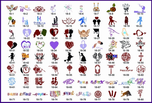 Book 18 Tattoo Stencils 55 Mide-Size Designs