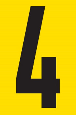 SIGN SELF ADHESIVE NO.4 38X60MM