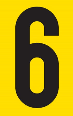 SIGN SELF ADHESIVE NO.6 38X60MM