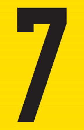 SIGN SELF ADHESIVE NO.7 38X60MM