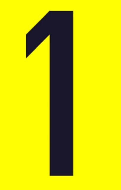 SIGN SELF ADHESIVE NO.1 55X90MM