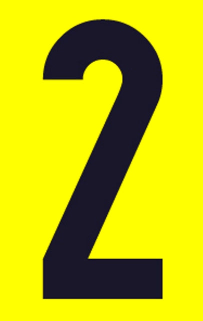 Sign Self Adhesive No.2 55X90Mm