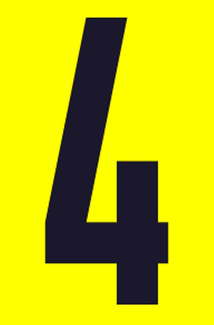 SIGN SELF ADHESIVE NO.4 55X90MM