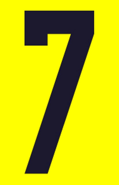 SIGN SELF ADHESIVE NO.7 55X90MM