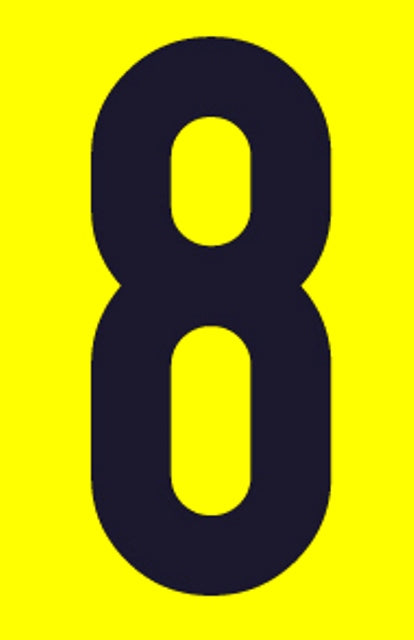 SIGN SELF ADHESIVE NO.8 55X90MM