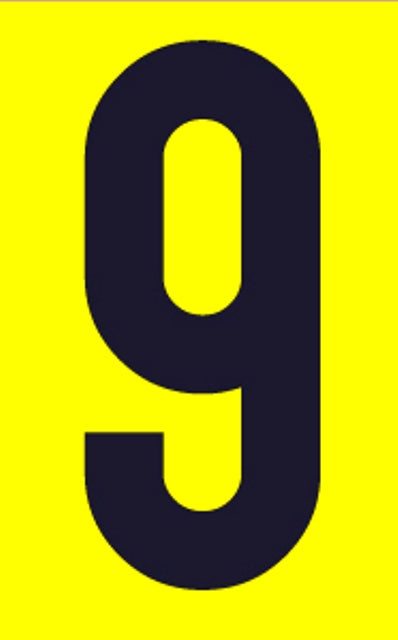 SIGN SELF ADHESIVE NO.9 55X90MM