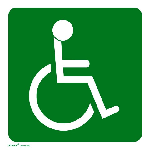 SIGN PHYSICALLY CHALLENGED 150X150MM