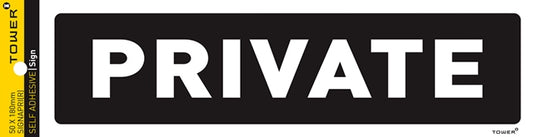 Sign Self Adhesive Private 180X50Mm